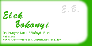 elek bokonyi business card